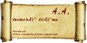 Anderkó Alóma névjegykártya